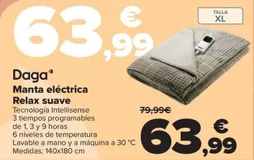 Oferta de Daga - Manta Electrica Relax Suave por 63,99€ en Carrefour