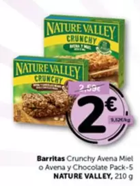 Oferta de Nature - Barritas Crunchy Avena Miel O Avena Y Chocolate por 2€ en Masymas