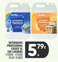 Oferta de Family - Detergente Profesional  5L 100 Lavados por 5,79€ en Family Cash