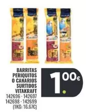 Oferta de Vitakraft - Barritas Perquitos O Canarios Surtidos por 1€ en Family Cash