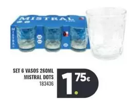 Oferta de Set 6 Vasos Mistral Dots por 1,75€ en Family Cash