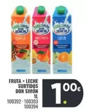 Oferta de Don Simón - Fruta + Leche Surtidos por 1€ en Family Cash