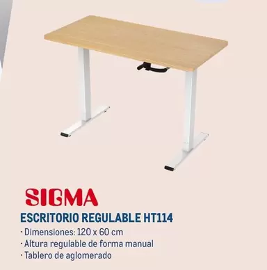 Oferta de Sigma - Escritorio Regulable HT114 en Makro