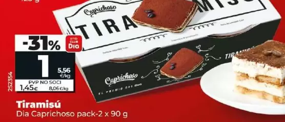 Oferta de Dia Caprichoso - Tiramisu por 1€ en Dia