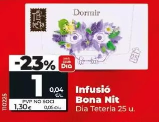 Oferta de Dia Teteria - Infusion Buenas Noches por 1€ en Dia