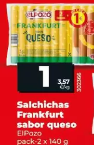 Oferta de Elpozo - Salchichas Frankfurt Sabor Queso por 1€ en Dia