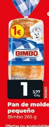 Oferta de Bimbo - Pan De Molde Pequeno por 1€ en Dia