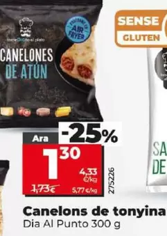 Oferta de Dia Al Punto - Canelones De Atun por 1,3€ en Dia