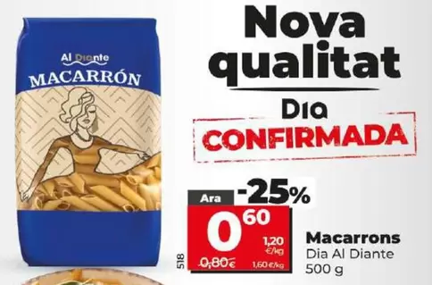 Oferta de Dia Al Diante - Macarrones por 0,6€ en Dia