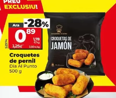 Oferta de Dia Al Punto - Croquetas De Jamón por 0,89€ en Dia