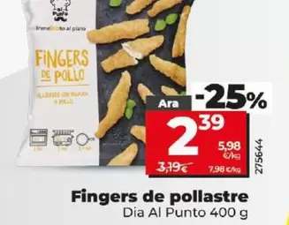 Oferta de Dia Al Punto - Fingers De Pollo por 2,39€ en Dia