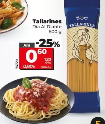 Oferta de Dia Al Diante - Tallarines por 0,6€ en Dia