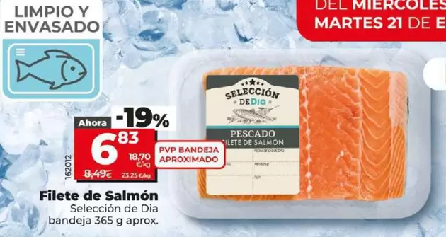 Oferta de Seleccion De Dia - Filete De Salmon por 6,83€ en Dia