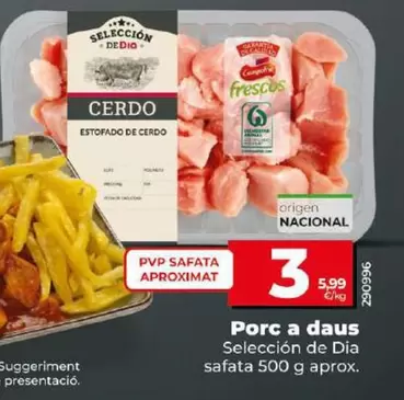 Oferta de Seleccion De Dia - Cerdo A Tacos por 3€ en Dia