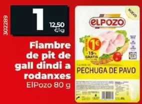 Oferta de Elpozo - Fiambre De Pechuga De Pavo En Lonchas por 1€ en Dia