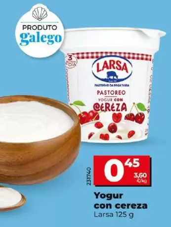 Oferta de Larsa - Yogur Con Cereza por 0,45€ en Dia