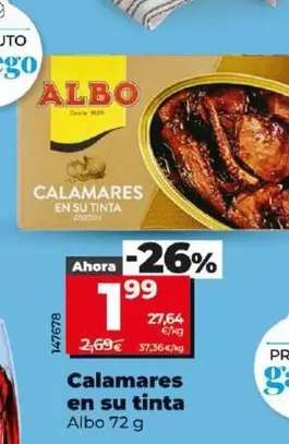 Oferta de Albo - Calamares En Su Tinta por 1,99€ en Dia