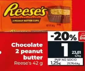 Oferta de Reese's - Chocolate 2 Peanut Butter por 1€ en Dia