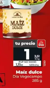 Oferta de Dia Vegecampo - Maiz Dulce por 1€ en Dia