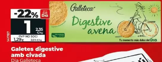 Oferta de Dia Galleteca - Galletas Digestive Con Avena por 1€ en Dia