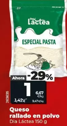 Oferta de Dia Lactea - Queso Rallado En Polvo por 1€ en Dia