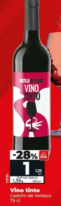 Oferta de Castillo De Velasco - Vino Tinto por 1€ en Dia