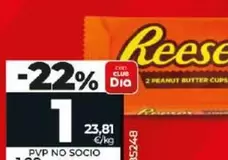 Oferta de Reese's - Chocolate 2 Peanut Butter por 1€ en Dia