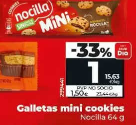 Oferta de Nocilla - Galletas Mini Cookies por 1€ en Dia