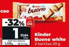 Oferta de Kinder - Bueno White por 1€ en Dia