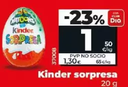 Oferta de Kinder - Sorpresa por 1€ en Dia