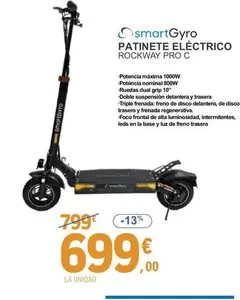 Oferta de SmartGyro - Patinete Eléctrico Rockway Pro C por 699€ en E.Leclerc