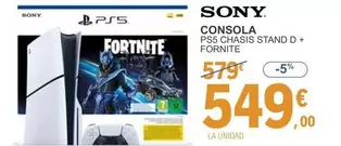 Oferta de Sony - Consola PS5 Chasis Stand D + Fornite por 549€ en E.Leclerc