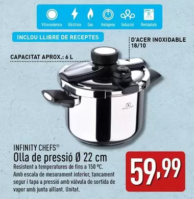 Oferta de Infinity Chefs - Olla De Pressió Ø 22 Cm por 59,99€ en ALDI