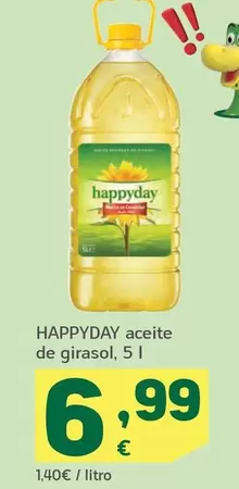 Oferta de Happyday - Aceite De Girasol por 6,99€ en HiperDino