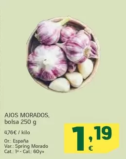 Oferta de España - Ajos Morados por 1,19€ en HiperDino