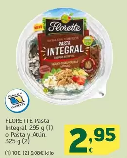 Oferta de Florette - Pasta Integral por 2,95€ en HiperDino