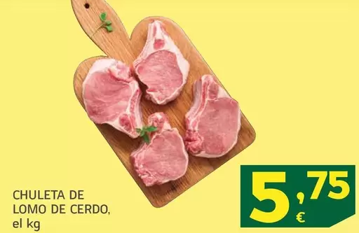 Oferta de Chuleta De Lomo De Cerdo por 5,75€ en HiperDino