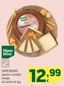 Oferta de Hiperdino - Queso Curado Oveja por 12,99€ en HiperDino