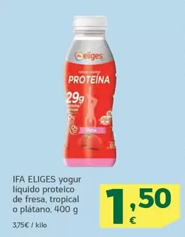 Oferta de Ifa Eliges - Yogur Liquido Proteico De Fresa por 1,5€ en HiperDino