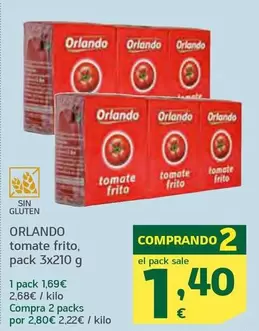 Oferta de Orlando - Tomate Frito por 1,69€ en HiperDino