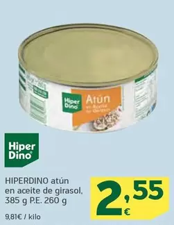 Oferta de Hiperdino - Atún En Aceite De Girasol por 2,55€ en HiperDino