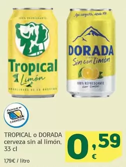 Oferta de Tropical - Cerveza Sin Al Limon por 0,59€ en HiperDino