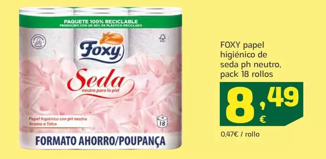 Oferta de Foxy - Papel Higienico De Seda Ph Neutro por 8,49€ en HiperDino