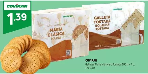 Oferta de Coviran - Galletas Maria Classica O Tostada por 1,39€ en Coviran