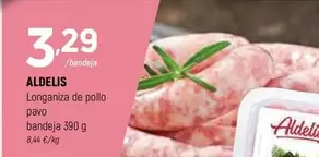 Oferta de Aldelis - Longaniza De Pollo Pavo Bandeja por 3,29€ en Coviran