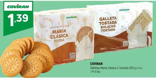 Oferta de Coviran - Galletas Maria Clasica O Tostada por 1,39€ en Coviran