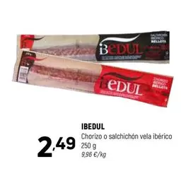 Oferta de Ibedul - Chorizo O Salchichon Vela Iberico por 2,49€ en Coviran