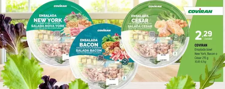 Oferta de Coviran - Ensalada Bowl New York/ Bacon O Cesar por 2,29€ en Coviran