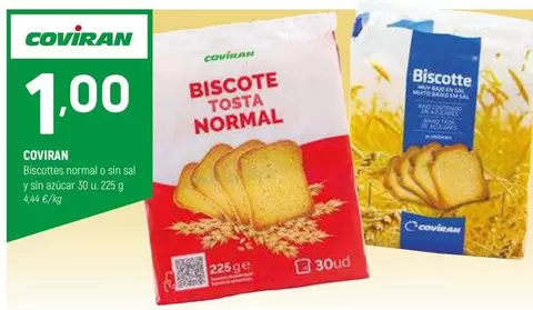 Oferta de Coviran - Biscottes Normal O Sin Sal Y Sin Azucar por 1€ en Coviran