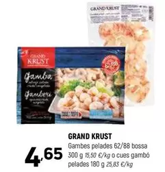 Oferta de Grand Krust - Gambes Pelades 62/88 Bossa por 4,65€ en Coviran